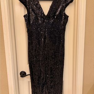 Dress the Population Black Sequin Backless Dress